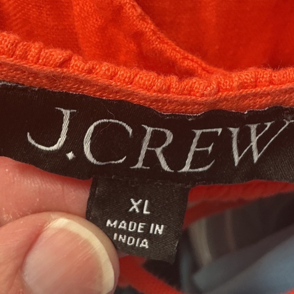 Womens J.Crew Summer Gauzy Linen Maxi Dress XL Orange Smocked Waist Boho - Picture 4 of 13